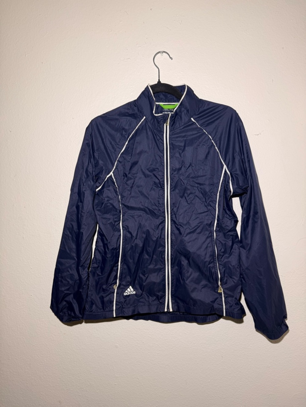 Adidas ClimaProof Wind  Women’s Jacket Full Zip Golf Windbreaker Navy sz S